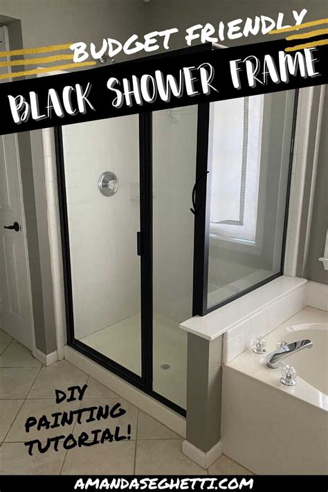 how to paint metal shower enclosure|painting shower door frame black.